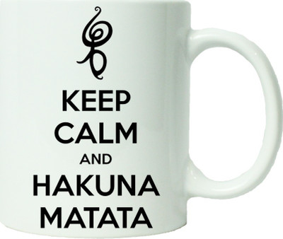 

Maison N Mode Keep Calm And Hakuna Matata Coffee Ceramic Mug(330 ml), Multicolor
