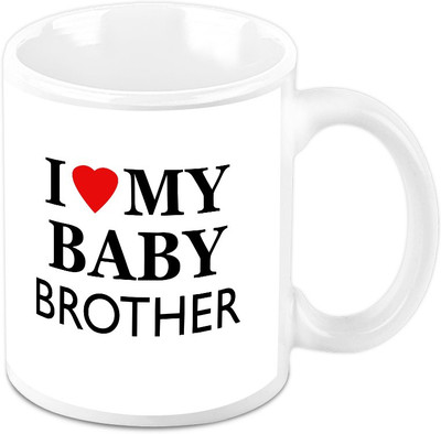 

Homesogood I Love My Baby Brother Ceramic Mug(325 ml), White