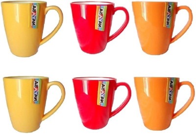 

Nayasa milk Plastic Mug(400 ml, Pack of 6), Multicolor
