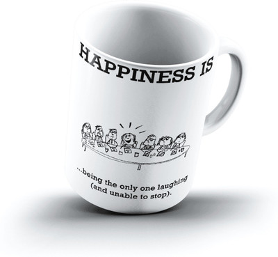 

Ucard Happiness Is2165 Bone China, Ceramic, Porcelain Mug(325 ml), Multicolor