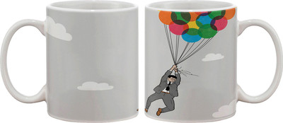 

Artifa Man Flying With Balloons Porcelain, Ceramic Mug(350 ml), Multicolor