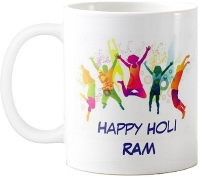

Exoctic Silver Happy Holi Ram Series001 Ceramic Mug(330 ml), Multicolor