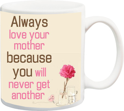 

ME&YOU Gift for Mummy/mother/mum;Always love you Mother Because You Will Red Rose HD printed Ceramic Mug(325 ml), Multicolor