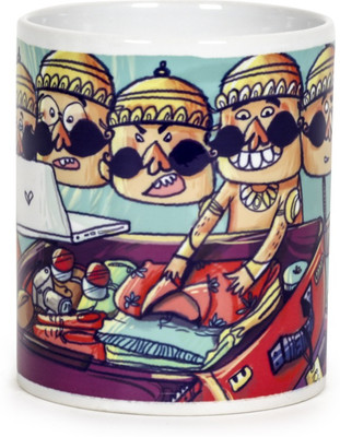 

Chumbak Ravana on Holiday Ceramic Mug(300 ml), Multicolor