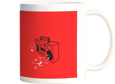 

Rangeele Inkers Free the music Ceramic Mug(300 ml), Multicolor