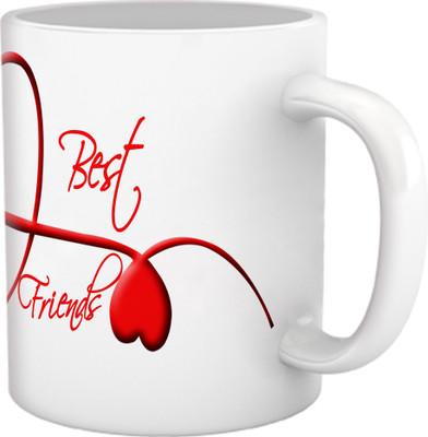 TIED RIBBONS Gift For Friend & Friendship day Gift White Coffee Design 7 Ceramic Coffee Mug(325 ml)