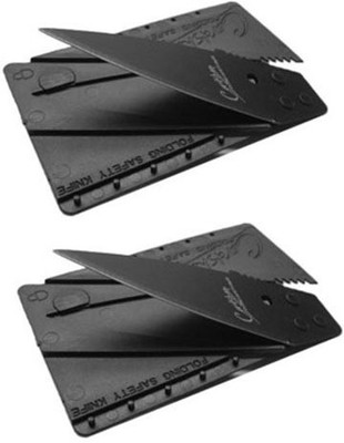 Everything Imported 2 pcs Credit Card Folding Pocket Multi-utility Knife(Black) available at flipkart for Rs.119