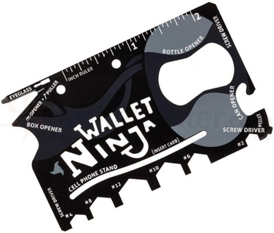 Shadow Fax Star Magic Wallet Ninja Swiss Card 18 in 1 Tool 18 Swiss Army Card(Black)