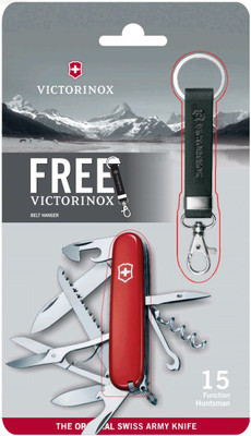 

Victorinox Huntsman With Free Belt Hanger 9 Function Multi Utility Swiss Knife(Red)