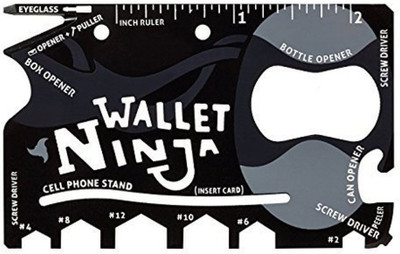 Ninja Credit-Card Sized 18 Multi-utility Knife(Black)