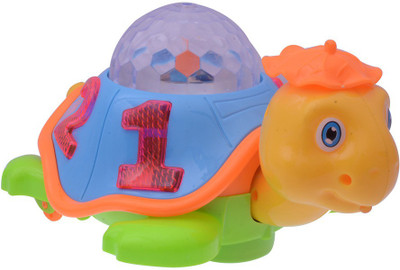 

RR Enterprizes Bump and Go Turtle Toy with 3D Lights and Music(Multicolor)