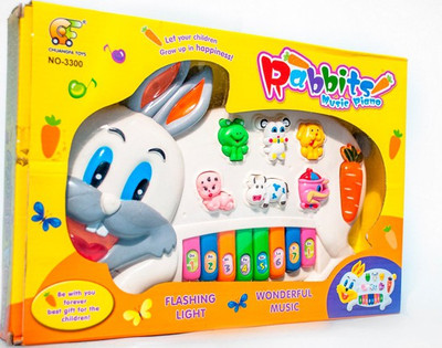 

Deep Musical Rabbit Piano With Flashing Light Toy Gift For Kids(Multicolor)