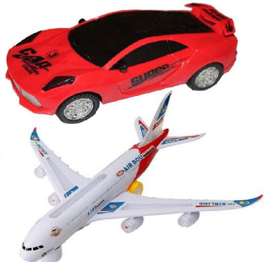

New Pinch Musical Car 3D Lights with Plane Bump And Go action(Multicolor)