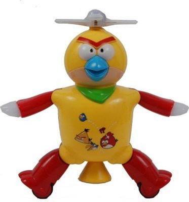 Plutofit Dancing Angry Bird Robot Flashing Lights Music Rotating Step Movements(Yellow)