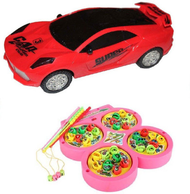 

New Pinch Musical 3D Lights car with Fishing Catching Game(Multicolor)