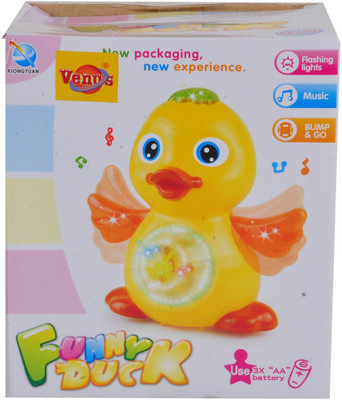 

Venus-Planet of toys Yellow Funny Duck With Music & Lights For 4-6 Years(Multicolor)