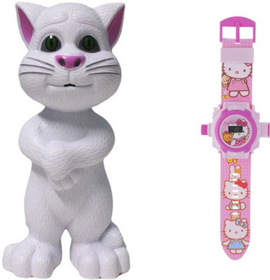 

Aquaras white tom cat and hello kitty watch(Multicolor)