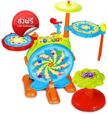 Jaibros Melodious Jazz Drum with light & Sound(Multicolor)