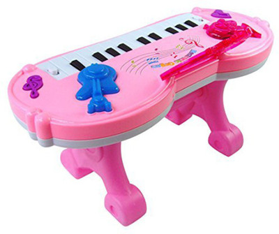 

Cp Bigbasket Multifunction Electronic Organ Music Keyboard Piano with Flash Light Stand Toys - Color Random(Pink)
