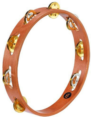 

Meinl Percussion TA1M-SNT Traditional 10-Inch Wood Tambourine with Single Row Dual Alloy Jingles(Brown, Silver)