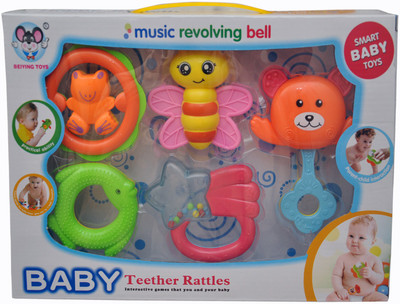 

NoVowels 60855 Teether Rattlers Music Revolving Bell For Baby(Multicolor)