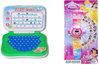 

Aquaras KIDS WATCH & LEARNING MINI LAPTOP(Multicolor)