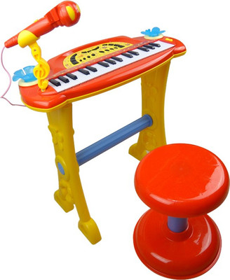 

Buddy Fun Electronic Symphonic Piano / Key Board Organ – Educational Musical Toy With Mp3 Plug-In Option + Sing-Along Microphone(Red)