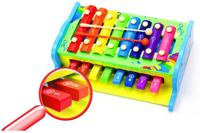 

Tickles Multifunctional Combo Xylophone Wooden Toys Musical Instruments for Kids 3 years plus(Multicolor)