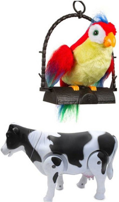 

Variety Gift Centre Set of Talking Parrot & Walking Milk Cow(Multicolor)