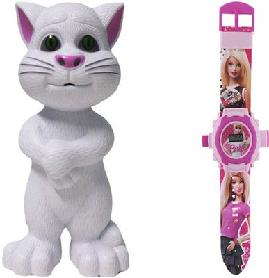 

Aquaras white tom cat and barbie watch(Multicolor)