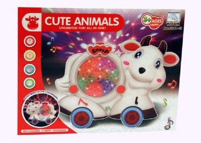 

Khareedi Bump And Go Cute Sheep shaped Toy with 4D light & wonderful soft music(White)