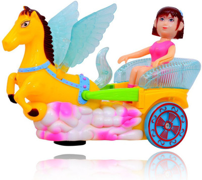 

Planet of Toys Musical Moving Princess Carriage With Lights(Yellow, Blue)