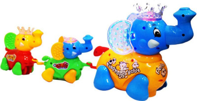 

Khareedi Cute Clever Elephant With Family for Kids(Multicolor)
