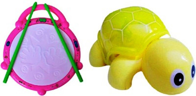 

Turban Toys Combo Of Flash Drum & Mini Tortoise For Kids(Multicolor)