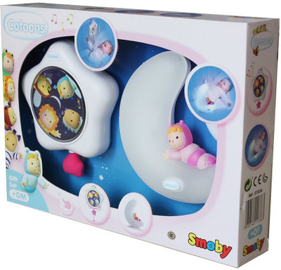 

Smoby Cotoons Night Light & Musical Pull Toy Gift Set(Multicolor)