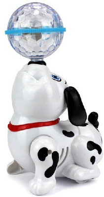 

Flying Toyszer Cute Dog Dancing with Reflected 3D Lights on Floor(White)