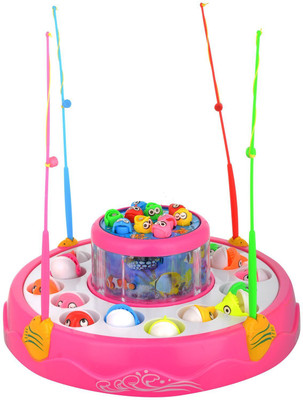 

New Pinch Rotating Magnetic Fishing Game with the Music Lights (Blue / Pink)(Multicolor)