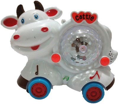 

Yijun Cute musical cattle with 3D lighting and sound(White)