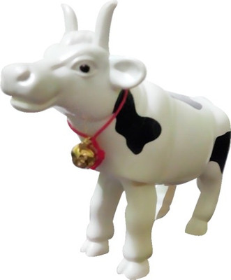 

Khareedi Small Milk Cow with Bell On Neck Toy for Kids(White)