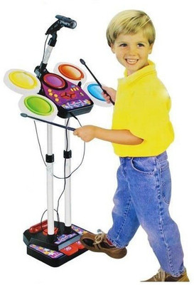 

Buddy Fun Hot Selling Electronic Junior Jazz Drum Beat Set with Mp3 Plug-In + Microphone + Pedal Mechanism + Adjustable Heights(Multicolor)