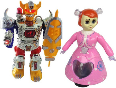 

Shop & Shoppee Combo of Musical Robot & Princess Doll(Multicolor)