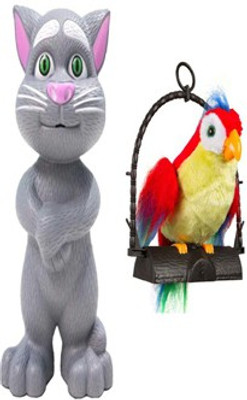 

Aquaras GREY TALKING TOM AND PARROT(Multicolor)