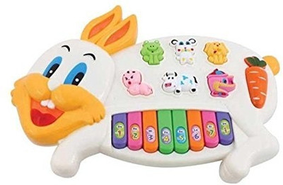 

Variety Gift Centre Musical Rabbit Piano With 3 Modes Animal Sounds, Flashing Lights & Wonderful Melodious Music(Multicolor)