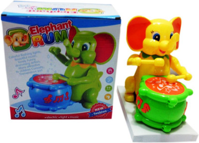 

Shop & Shoppee Cute Elephant Music Drummer(Multicolor)