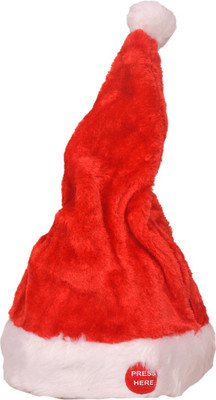 AM Enterprises Merry Christmas Santa Claus Musical Hat Cap(Red)