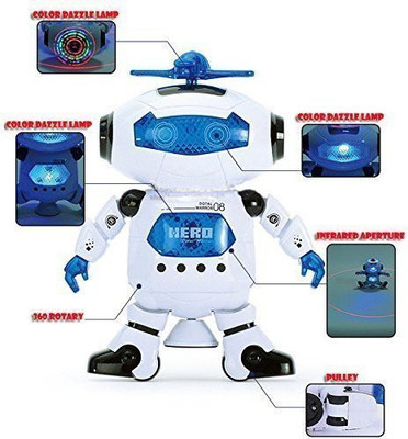 

Zest 4 Toyz Electric Smart Space Walking Dancing Robot with Music & 3D Lights & 360 Rotation(Multicolor)