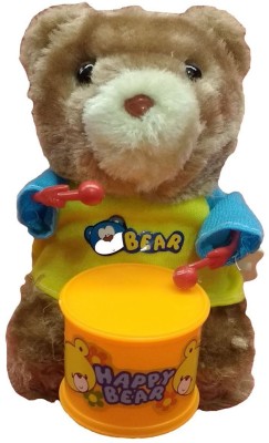 New Pinch Windup Teddy Bear Drummer Sound Toy for Kids(Multicolor)