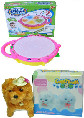 

New Pinch Combo Of Flash Drum Musical Puppy(Multicolor)