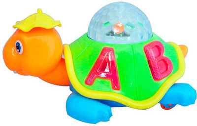 

Deep Happy Turtle Toy, Moves in & Around Battery Operated - With 3D Lighting / Sound(Multicolor)