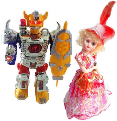 

Shop & Shoppee Combo of Musical Robot & Dancing Doll(Multicolor)